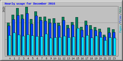 Hourly usage for December 2016
