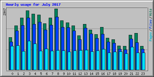 Hourly usage for July 2017