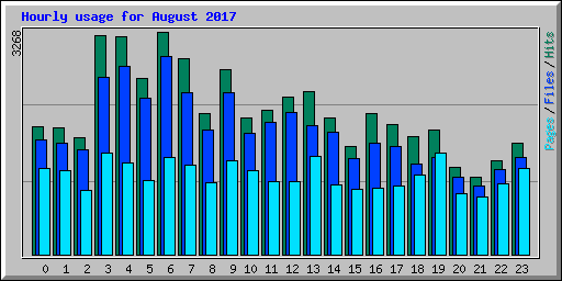 Hourly usage for August 2017